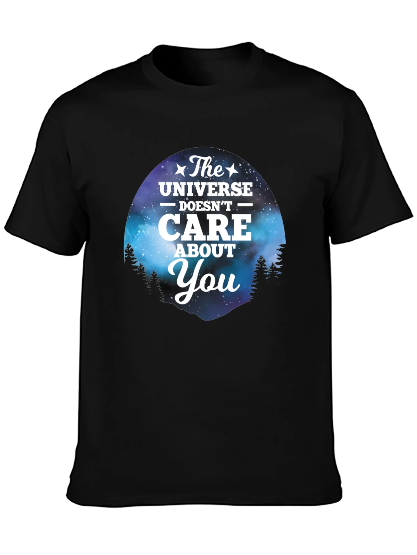 Camiseta Negra con Dise?o del Universo