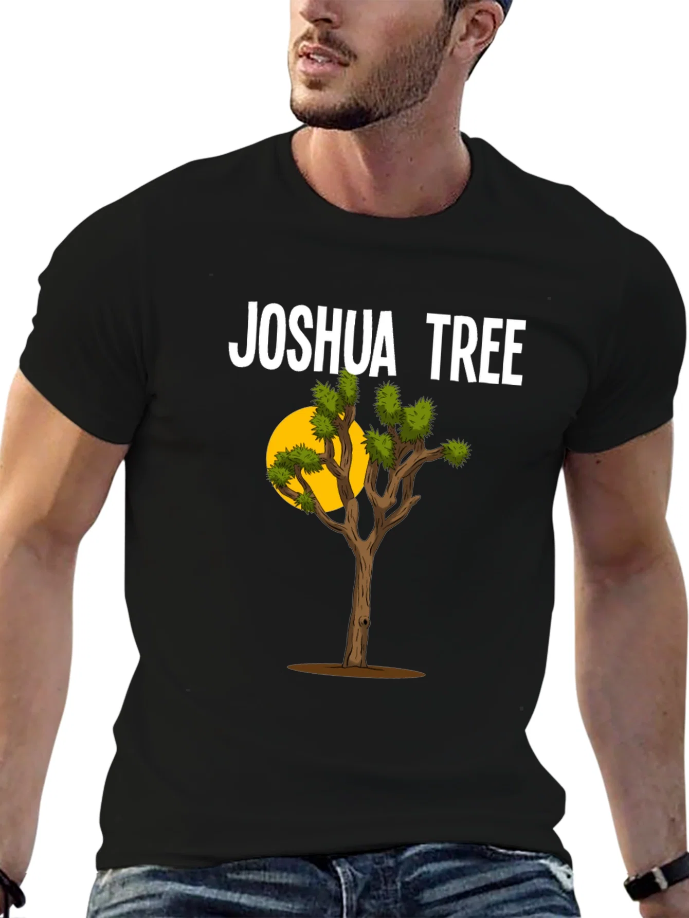 Rebbecca Joshua Tree Graphic T-Shirt - Black Cotton Blend