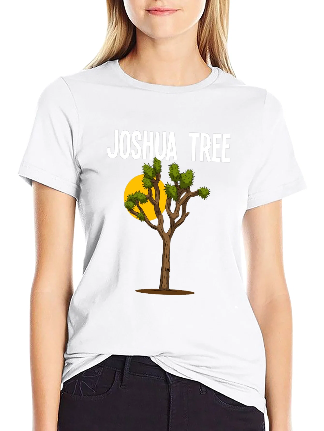 Rebbecca Joshua Tree Graphic T-Shirt - Black Cotton Blend
