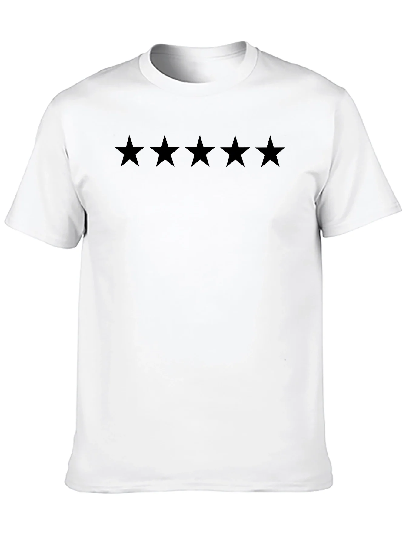 Camiseta Negra Cinco Estrellas Hombre Casual