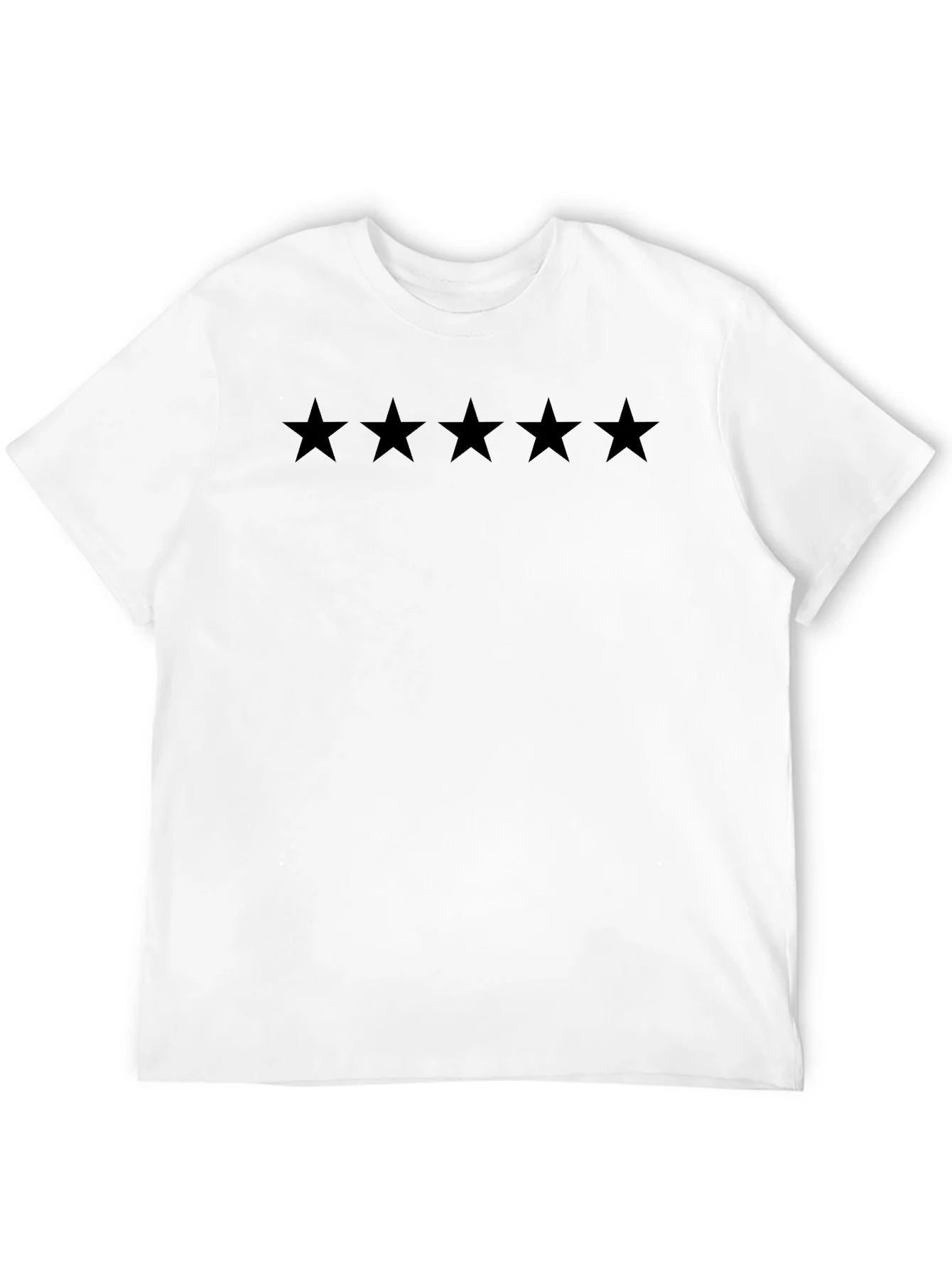 Camiseta Negra Cinco Estrellas Hombre Casual