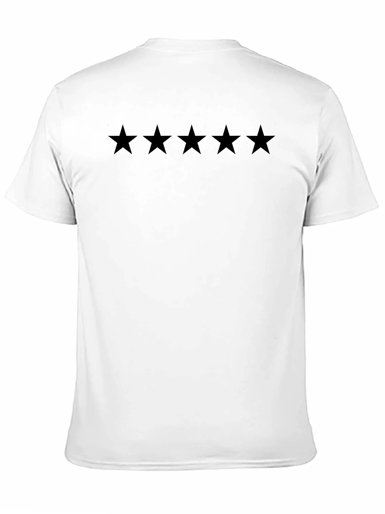 Camiseta Negra Cinco Estrellas Hombre Casual