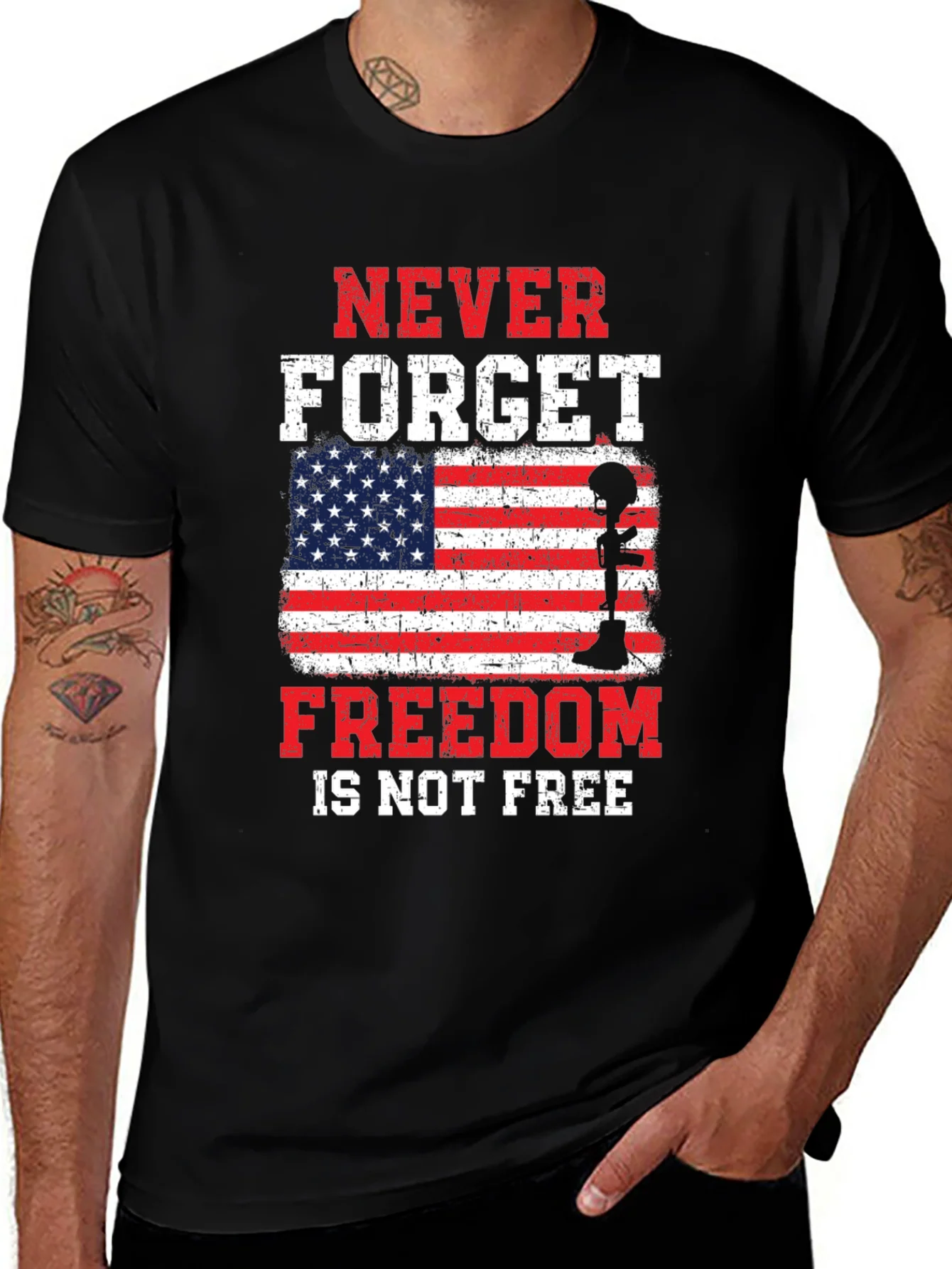 Rebbecca Patriotic Never Forget Graphic Tee