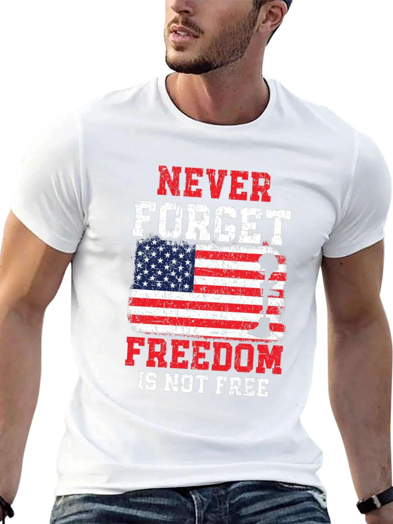 Rebbecca Patriotic Never Forget Graphic Tee
