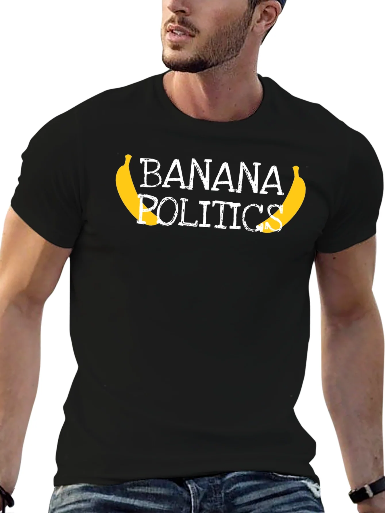 Rebbecca Banana Politics Graphic Tee - Unisex Black T-Shirt
