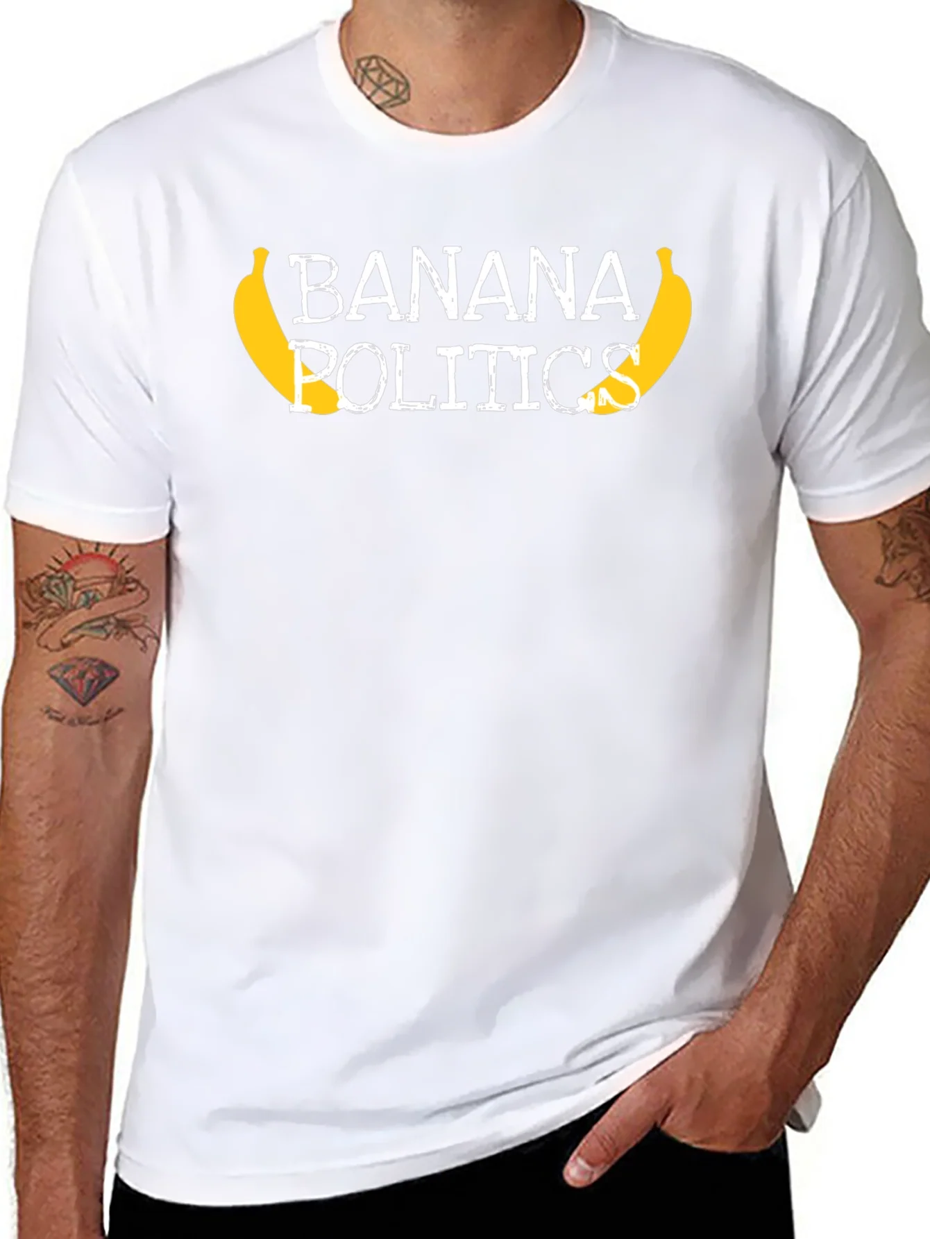 Rebbecca Banana Politics Graphic Tee - Unisex Black T-Shirt