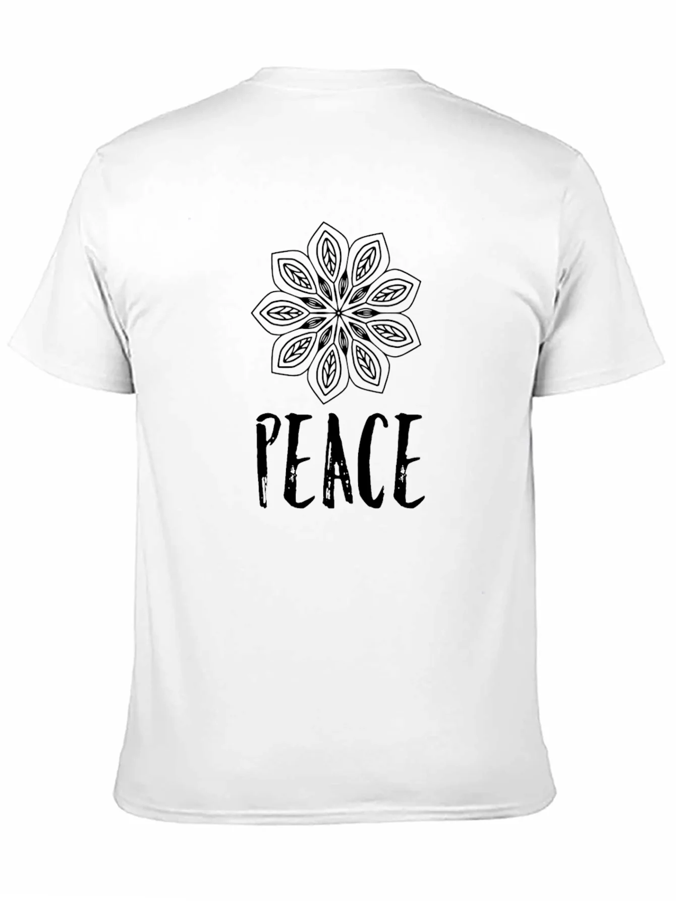 Camiseta Hombre Negra Dise?o Mandala Paz