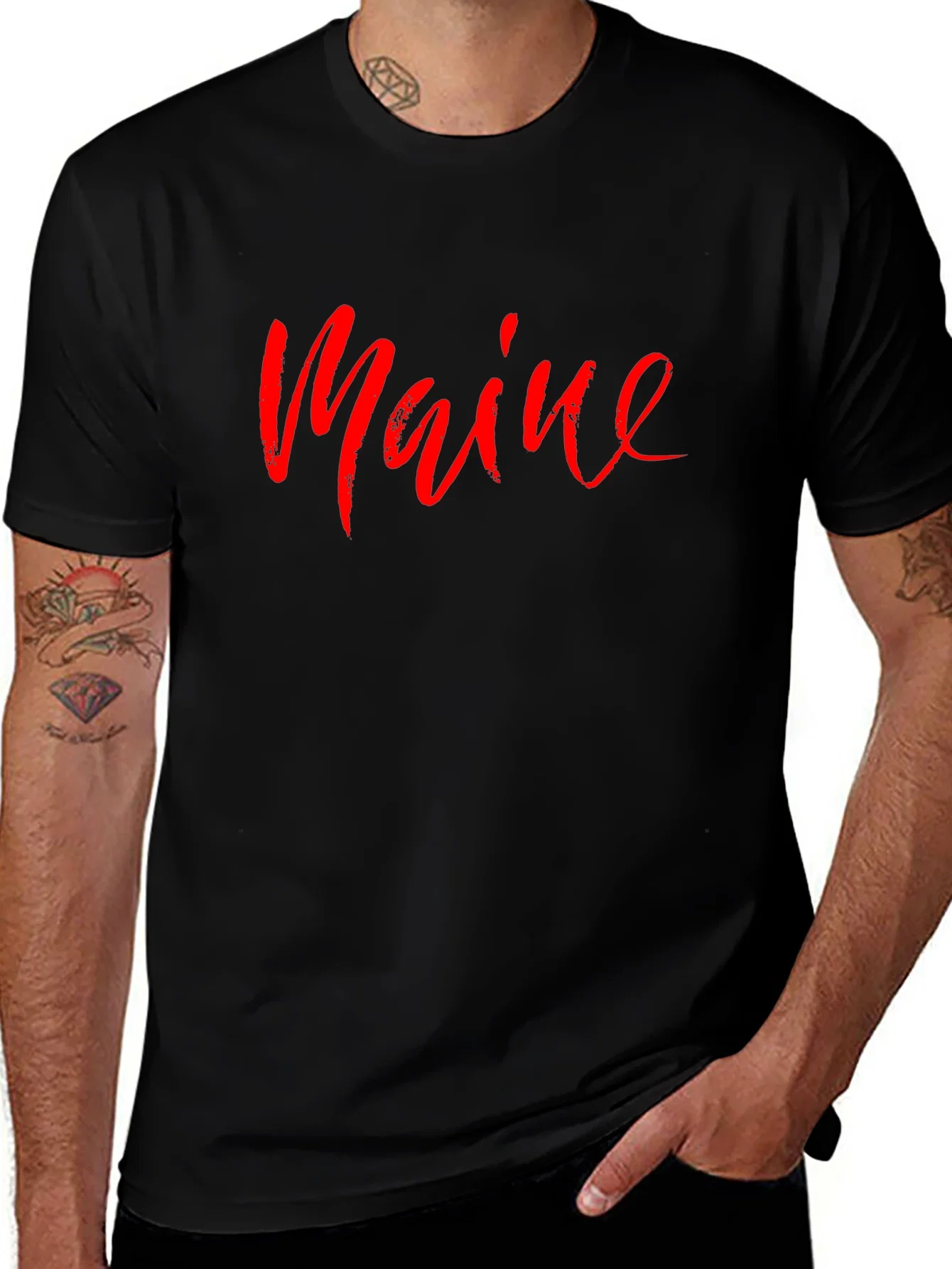 Rebbecca Maine Script T-Shirt - Stylish State Pride Tee