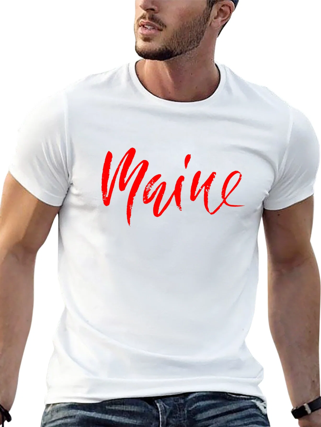 Rebbecca Maine Script T-Shirt - Stylish State Pride Tee