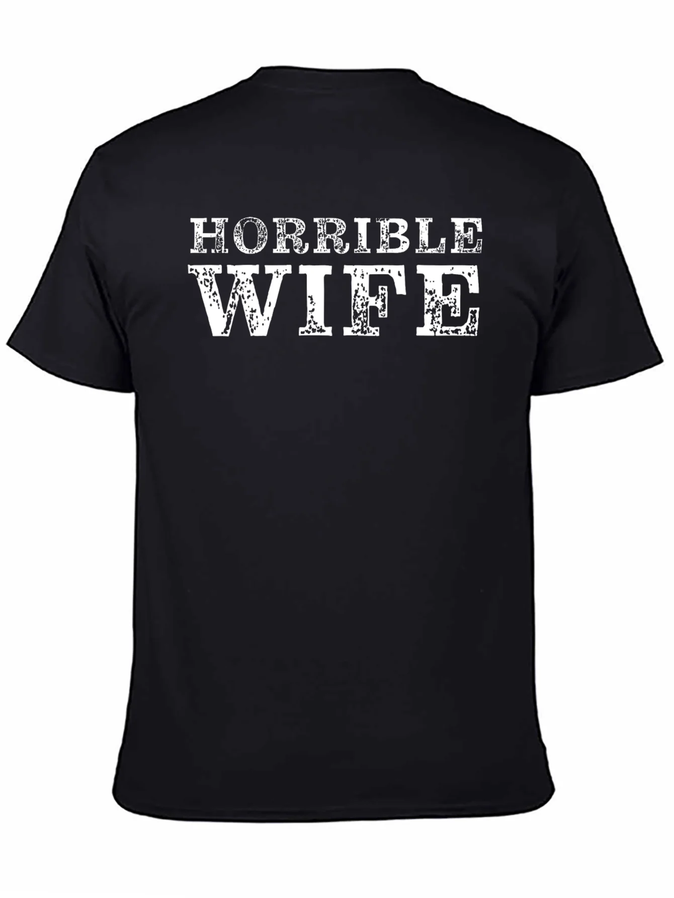 Camiseta Negra Esposa Horrible para Hombre