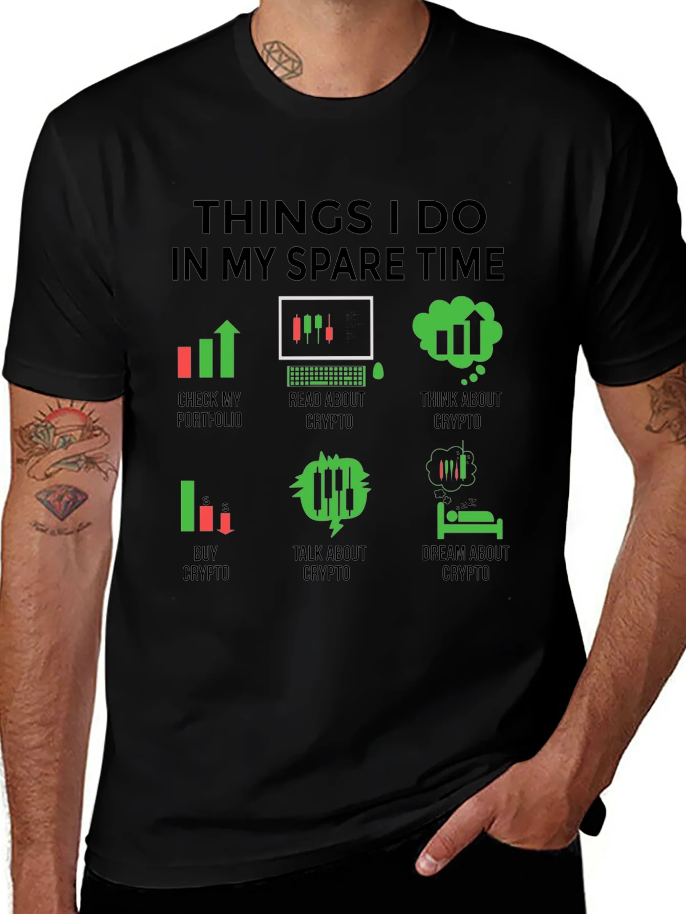 Camiseta Hombre Crypto Trader Tiempo Libre