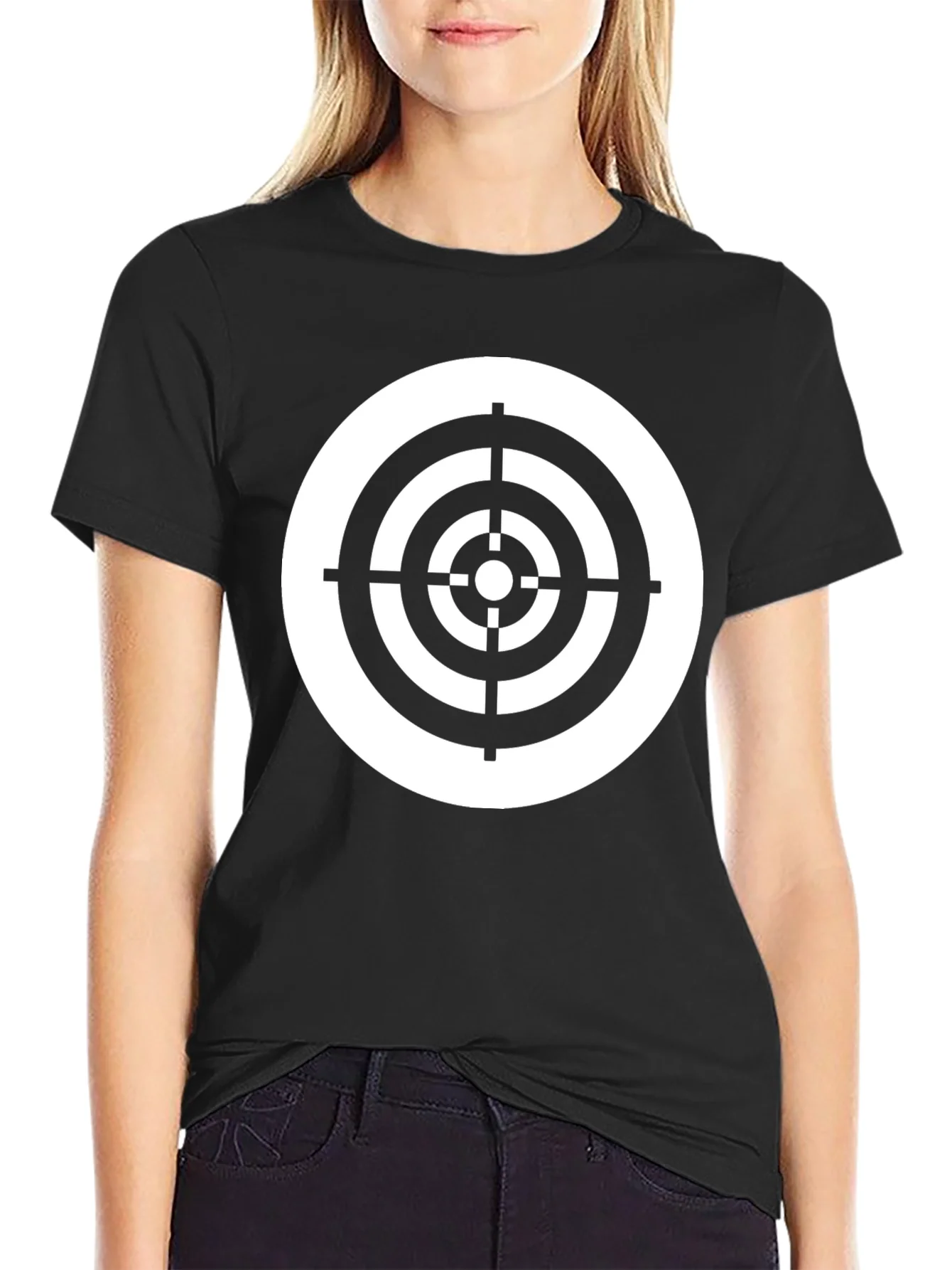 Camiseta Negra con Diana de Tiro al Blanco