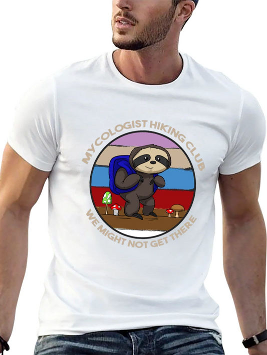 Rebbecca Mycologist Hiking Club Sloth Graphic T-Shirt