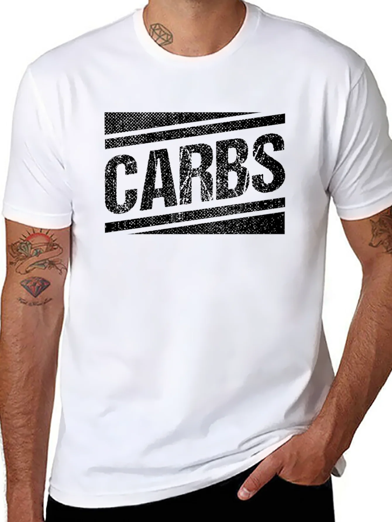 Camiseta Negra Carbs - Estilo Casual y Moderno