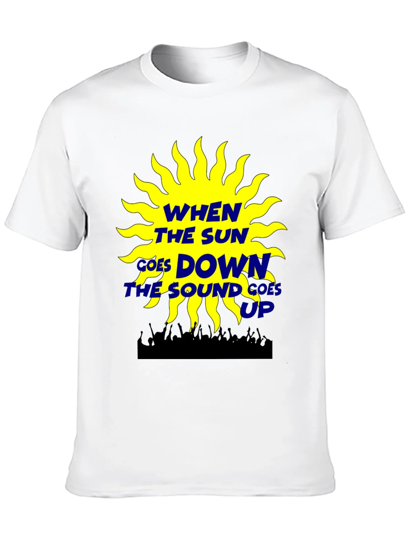 Camiseta Negra: Sol M¨²sica y Noche