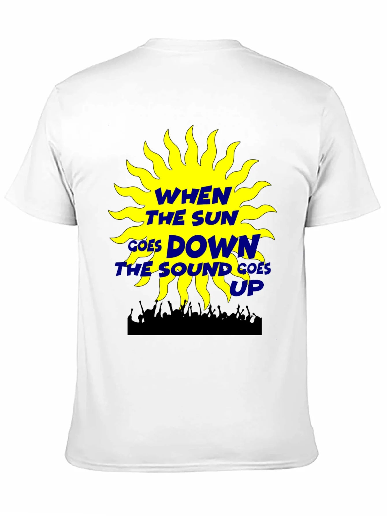 Camiseta Negra: Sol M¨²sica y Noche