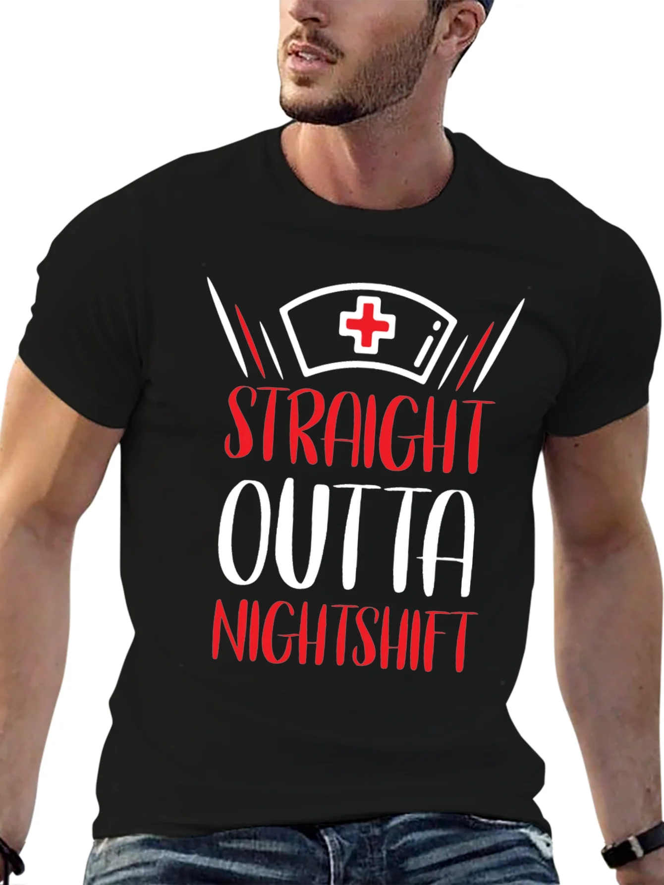 Camiseta Straight Outta Nightshift para Enfermer¨ªa