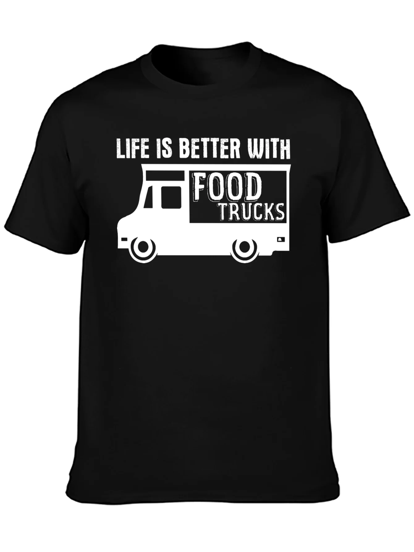 Camiseta Negra Food Trucks: La Vida es Mejor