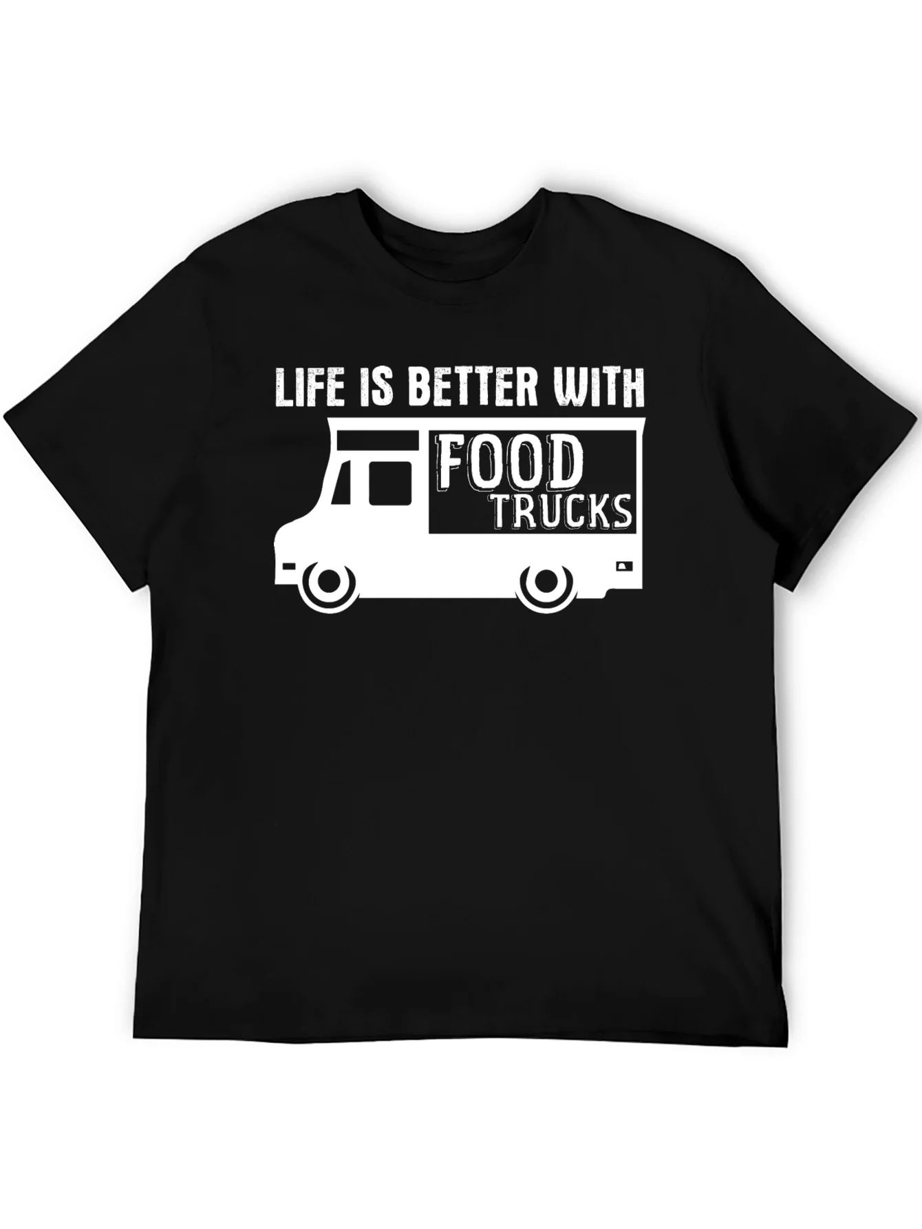 Camiseta Negra Food Trucks: La Vida es Mejor