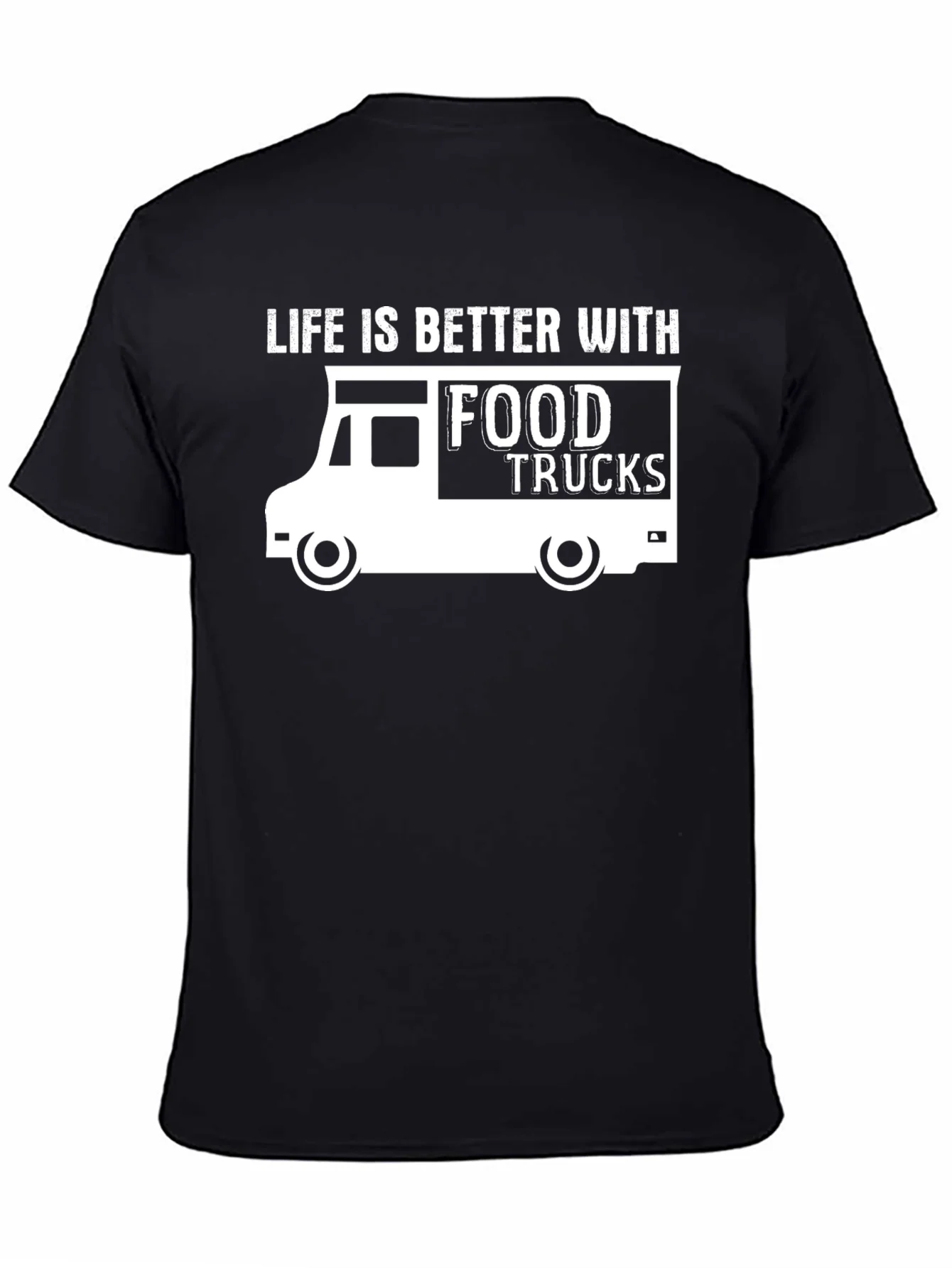 Camiseta Negra Food Trucks: La Vida es Mejor