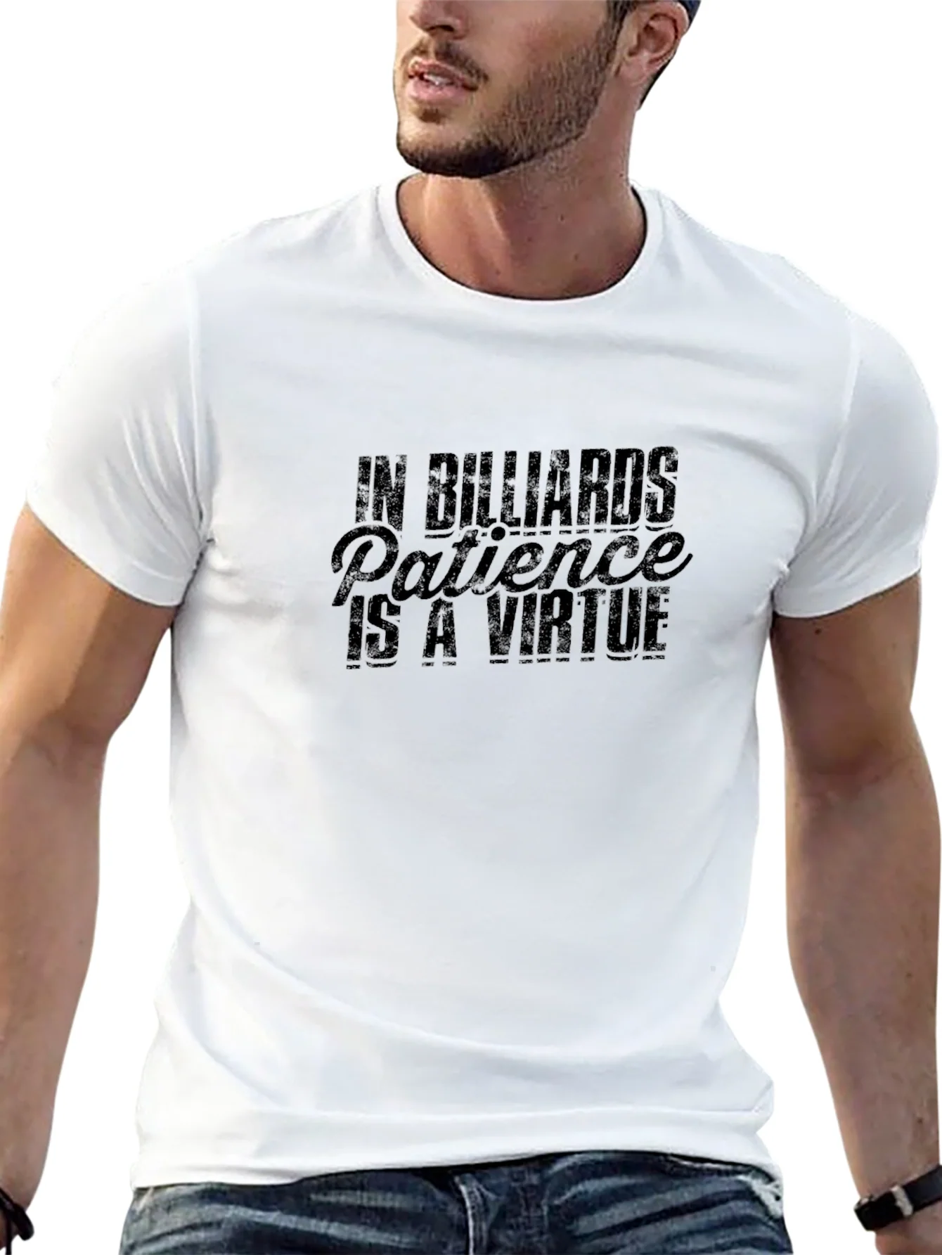 Camiseta Negra con Dise?o de Billar para Hombre