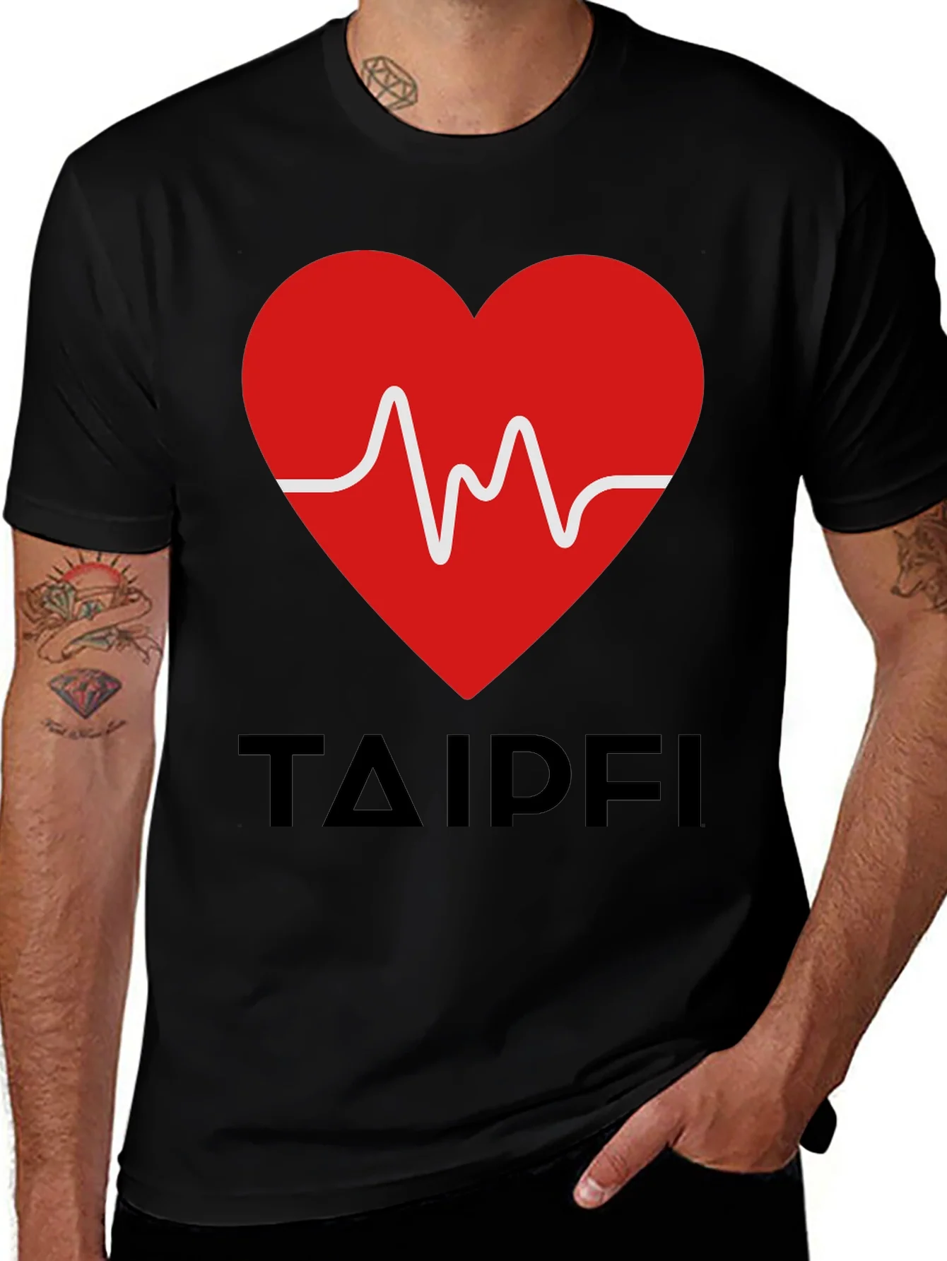 Rebbecca Heartbeat Graphic Tee - TAIPFI Design