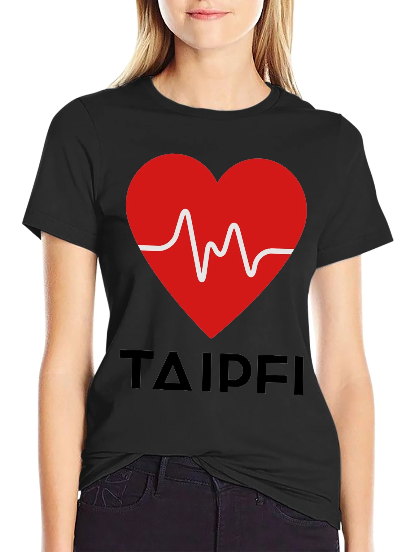 Rebbecca Heartbeat Graphic Tee - TAIPFI Design