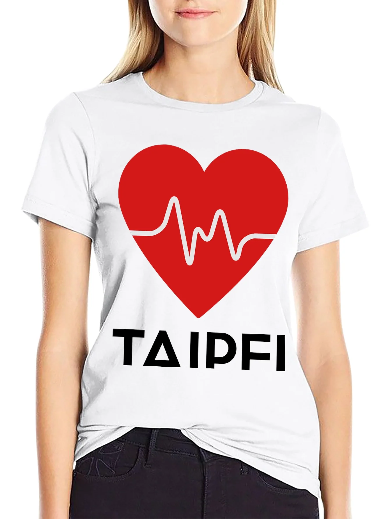 Rebbecca Heartbeat Graphic Tee - TAIPFI Design