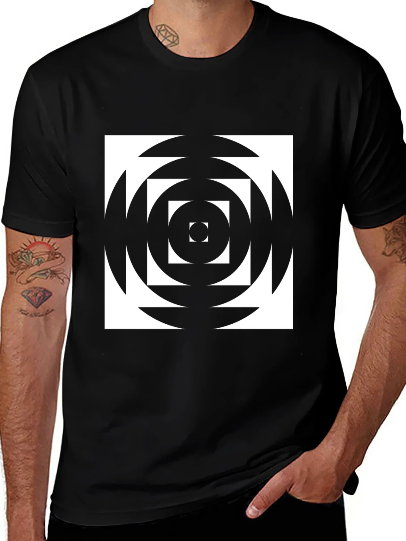 Rebbecca Geometric Optical Illusion Graphic T-Shirt