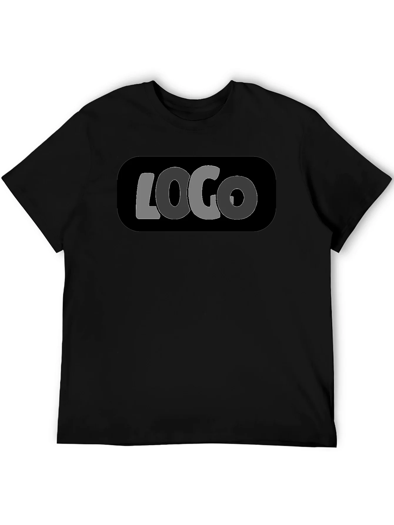 Camiseta Negra con Dise?o LOGO Casual