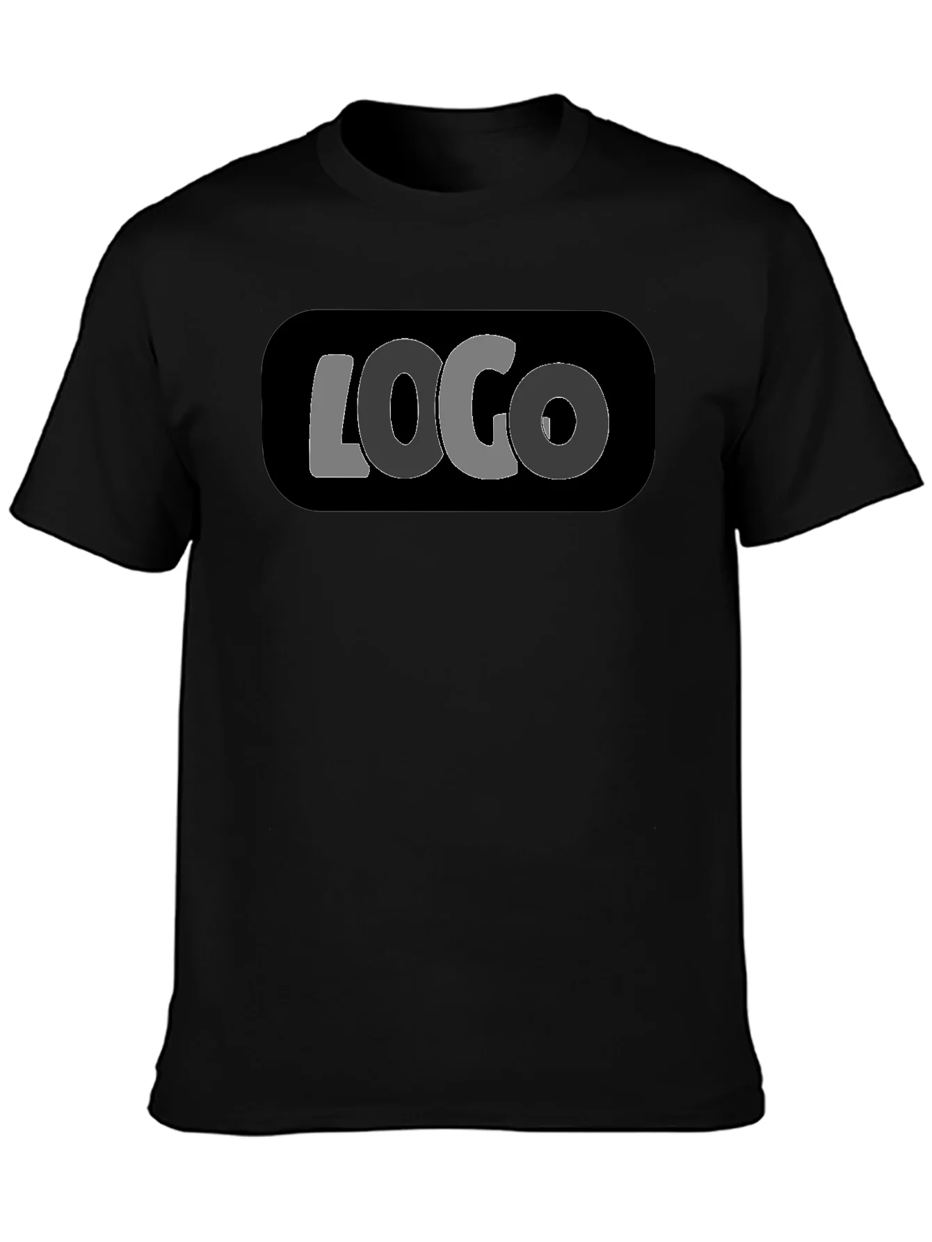 Camiseta Negra con Dise?o LOGO Casual
