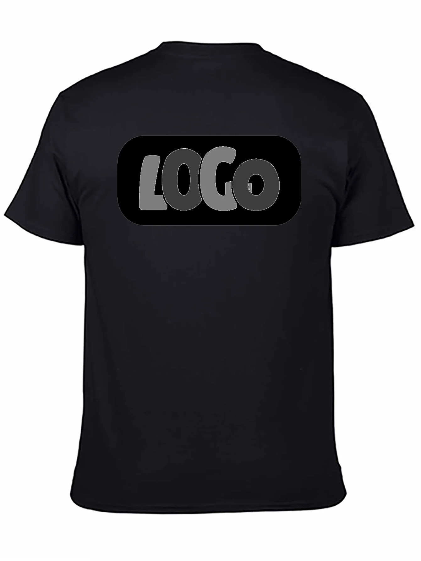 Camiseta Negra con Dise?o LOGO Casual