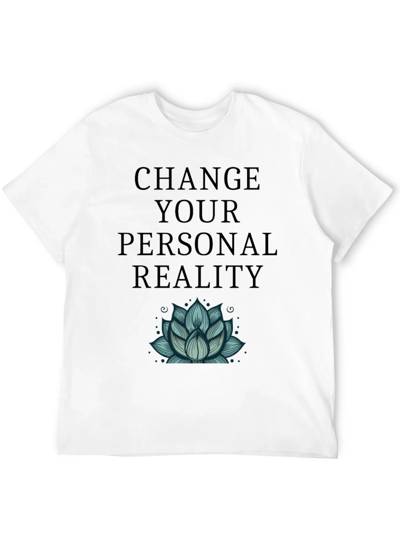 Camiseta Negra Cambia Tu Realidad con Dise?o Floral