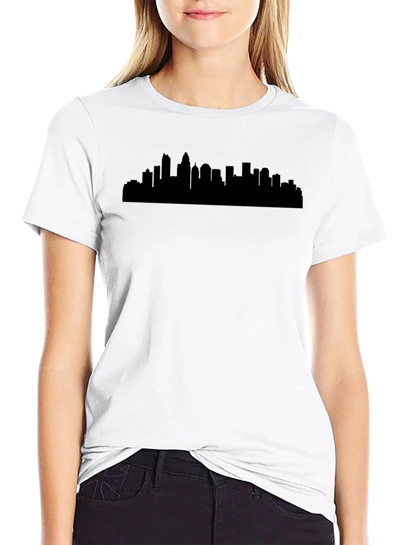 Rebbecca Cityscape Silhouette Black T-Shirt
