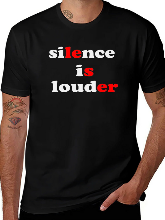 Rebbecca Silence is Louder Graphic Tee - Black Cotton T-Shirt