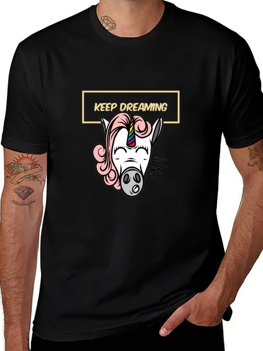 Rebbecca Keep Dreaming Unicorn Graphic Tee - Black