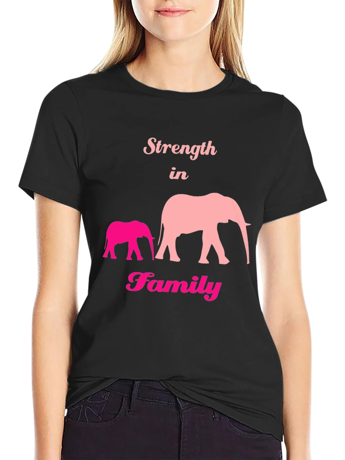 Rebbecca Strength in Family Elephant Graphic T-Shirt