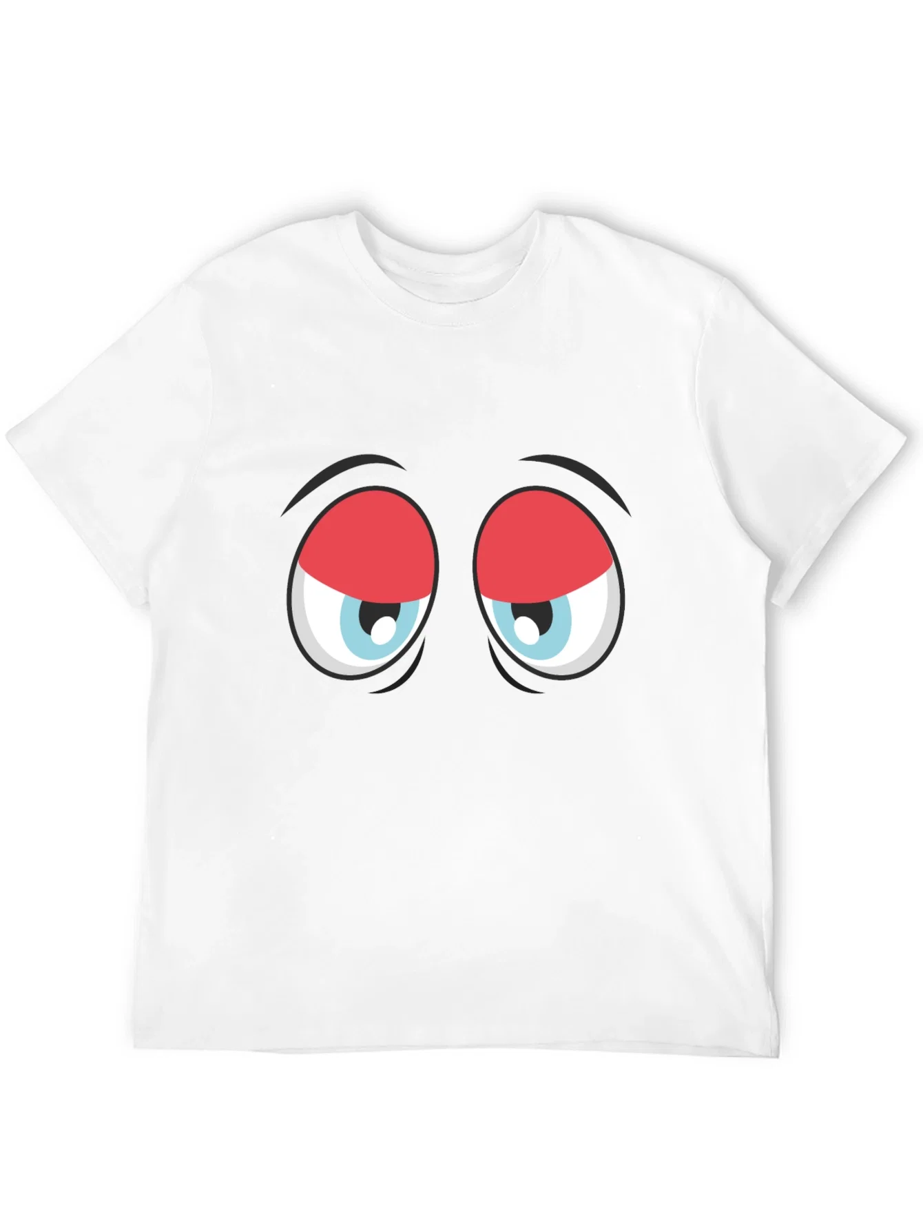 Rebbecca Funny Sleepy Eyes Graphic T-Shirt - Black