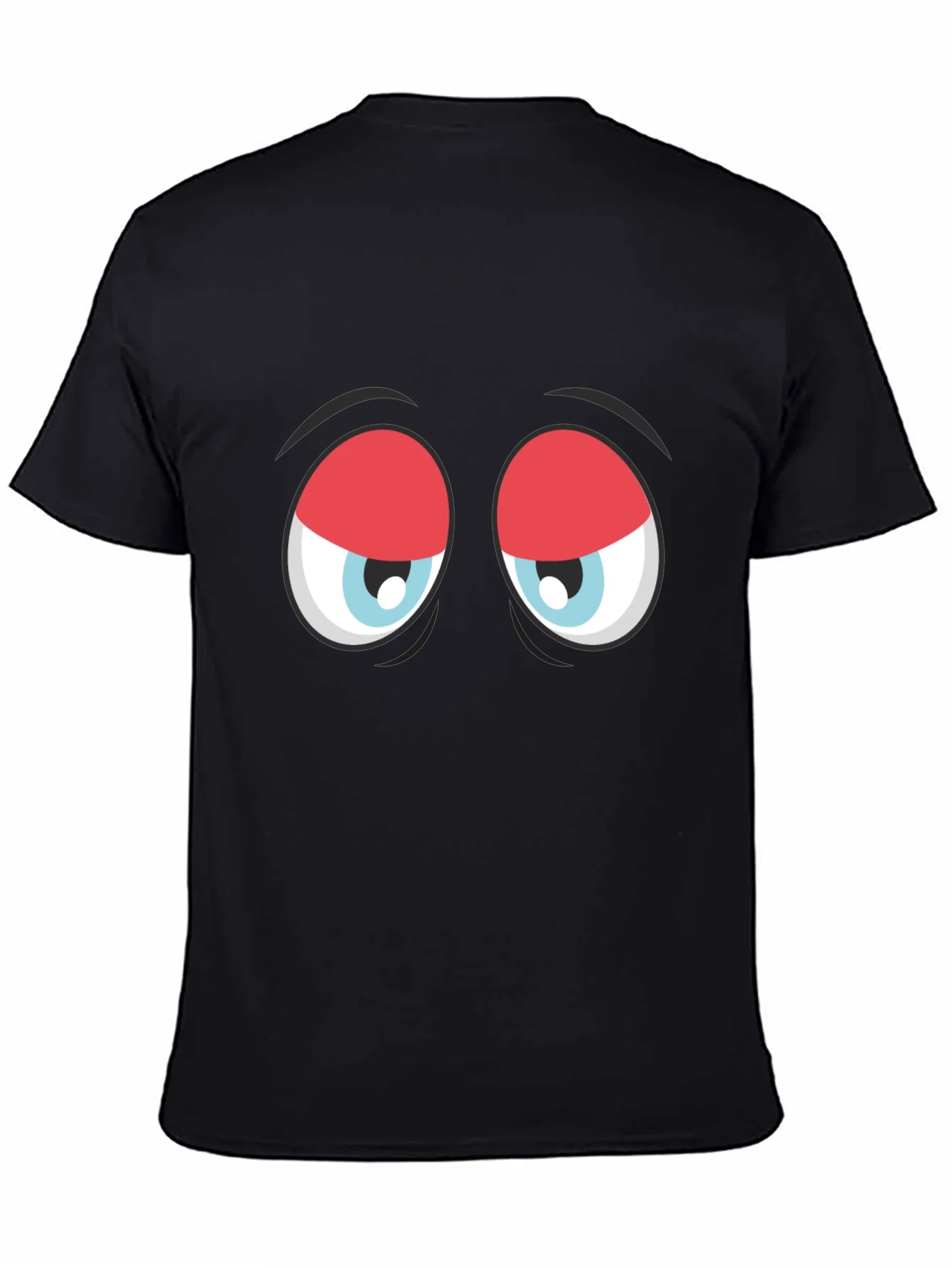 Rebbecca Funny Sleepy Eyes Graphic T-Shirt - Black