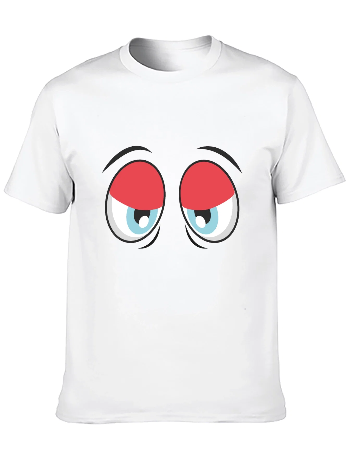 Rebbecca Funny Sleepy Eyes Graphic T-Shirt - Black