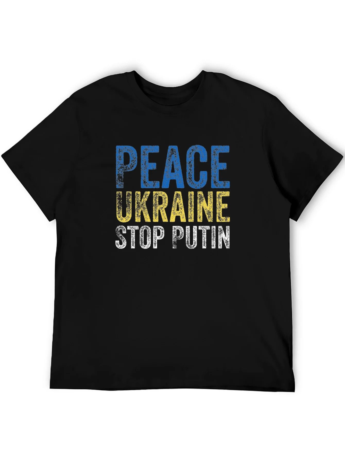 Camiseta Negra con Mensaje de Paz para Ucrania