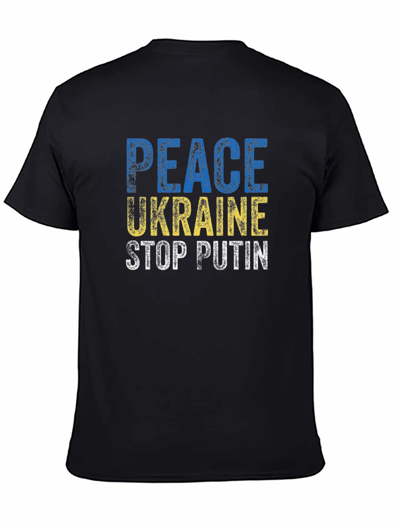 Camiseta Negra con Mensaje de Paz para Ucrania