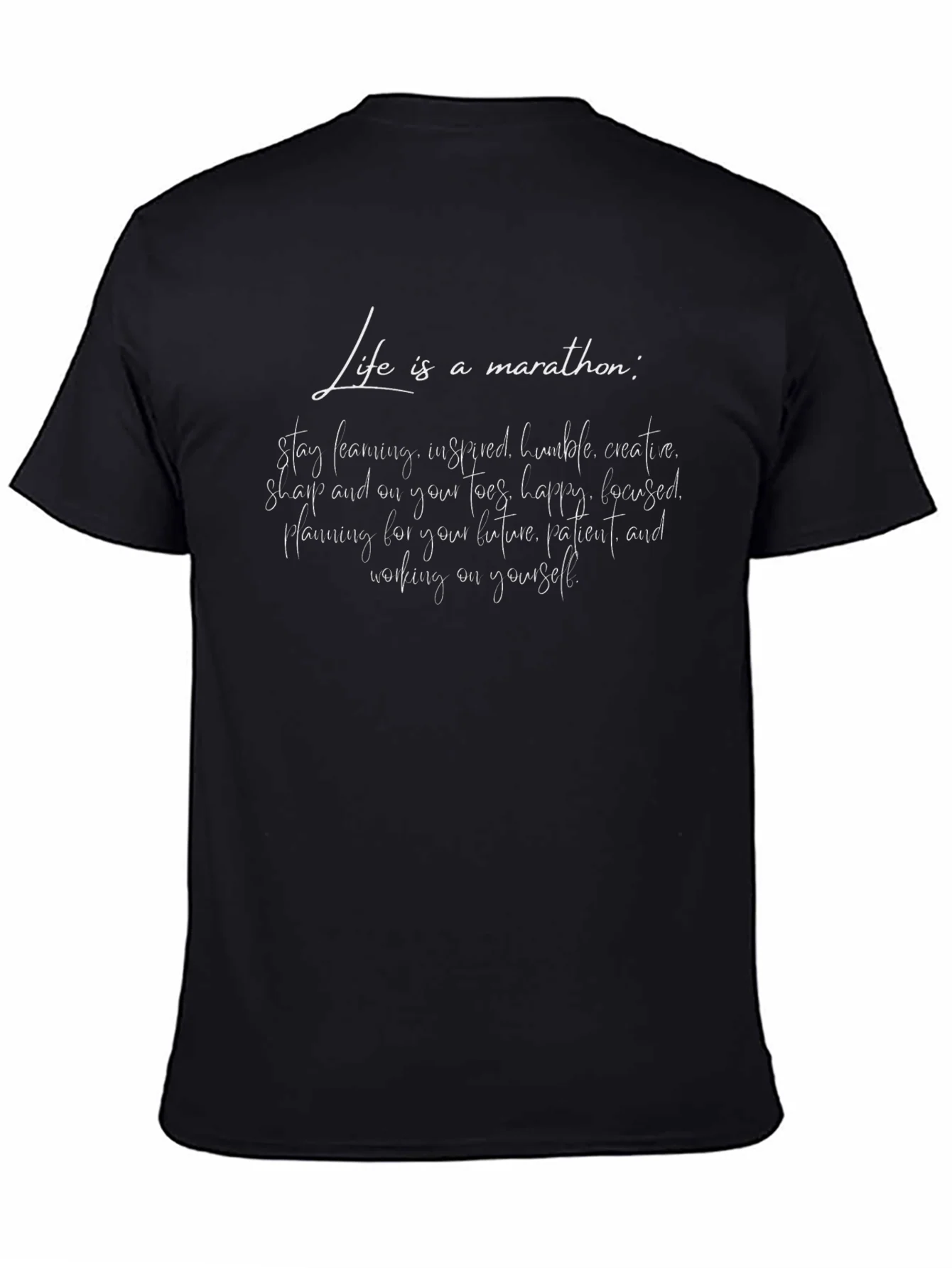 Camiseta Negra con Dise?o Motivacional