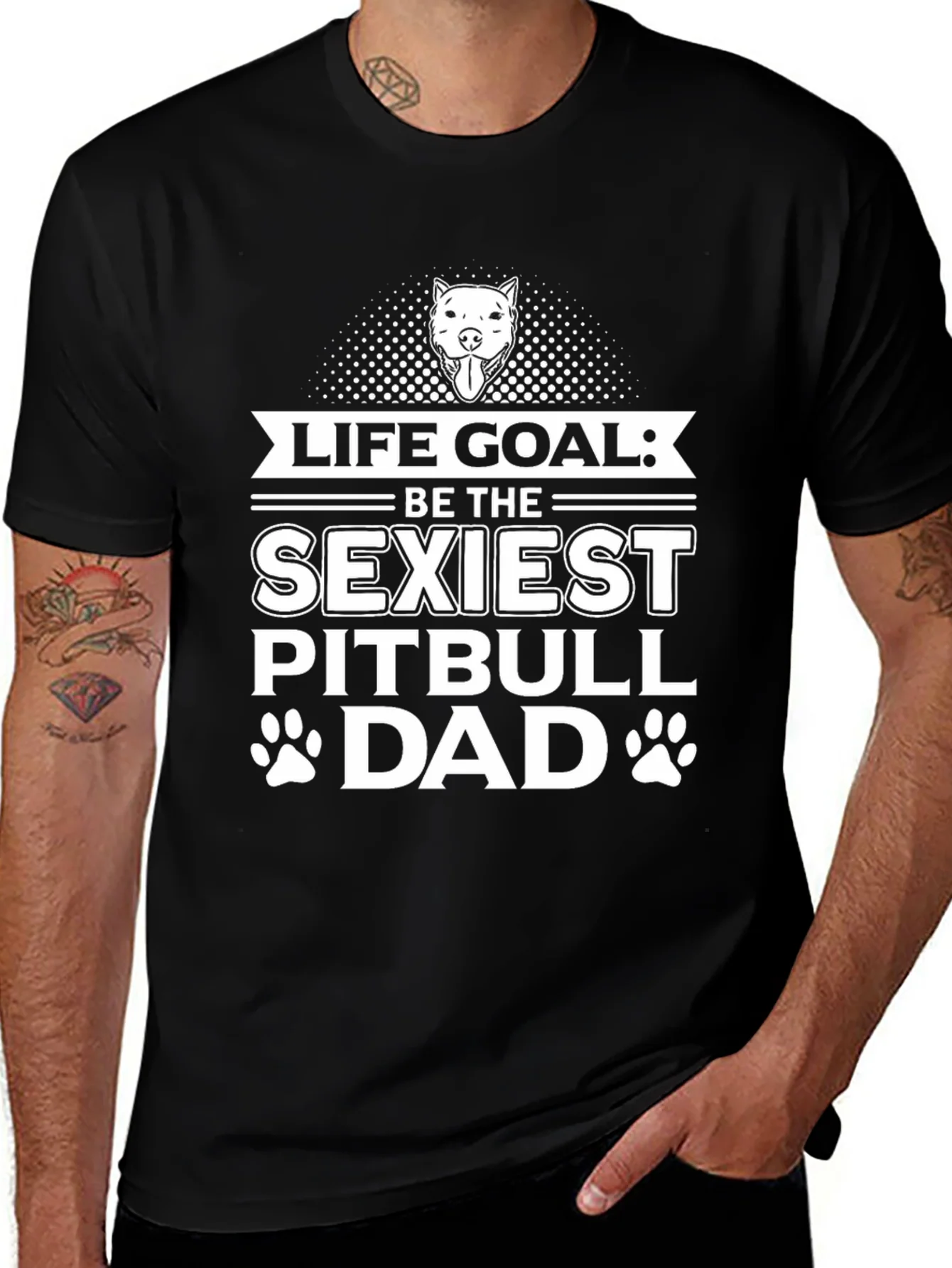 Rebbecca Sexiest Pitbull Dad Graphic Tee - Black