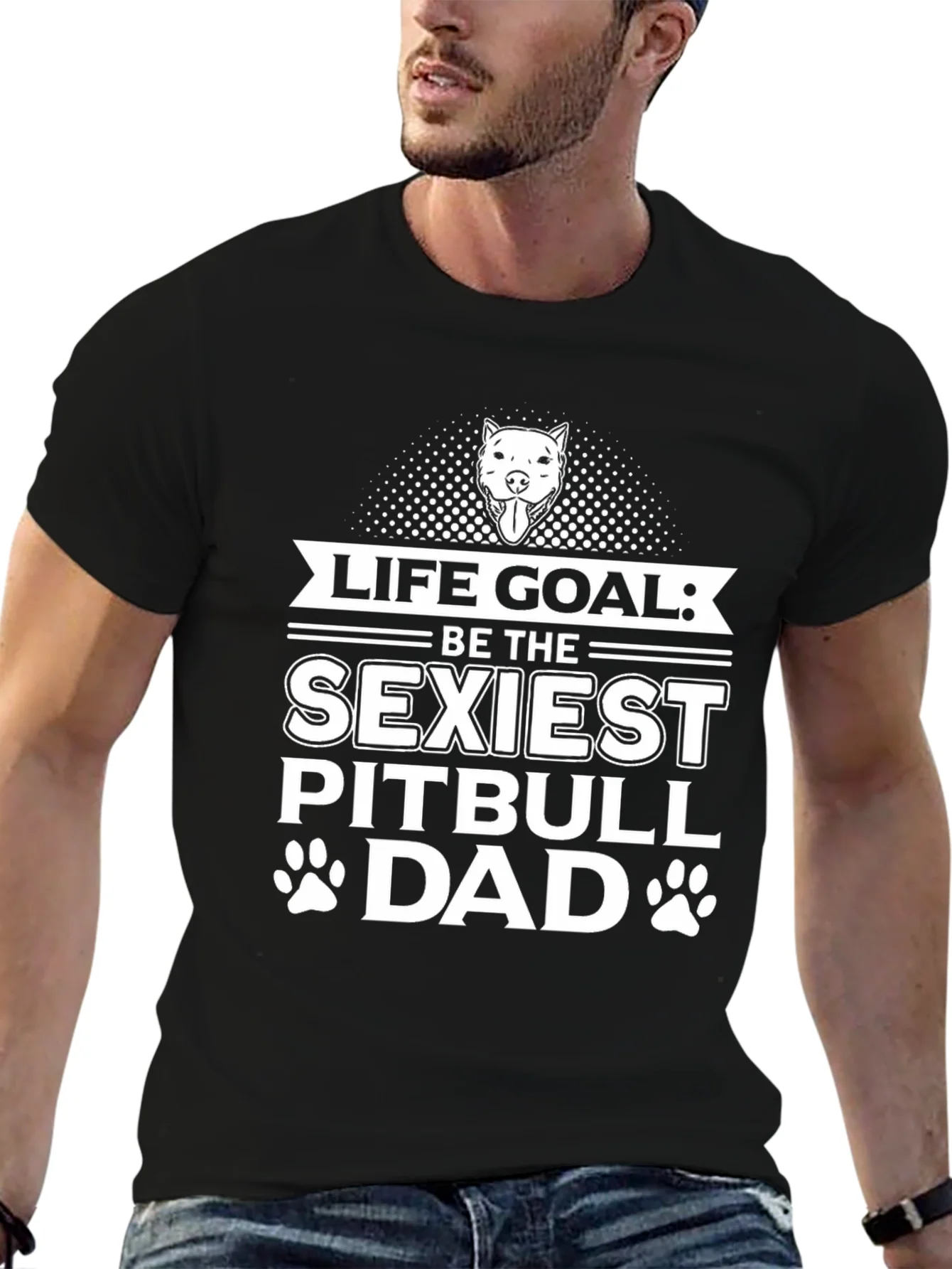 Rebbecca Sexiest Pitbull Dad Graphic Tee - Black