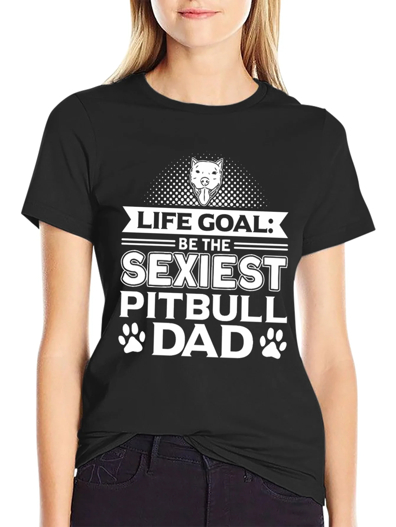 Rebbecca Sexiest Pitbull Dad Graphic Tee - Black