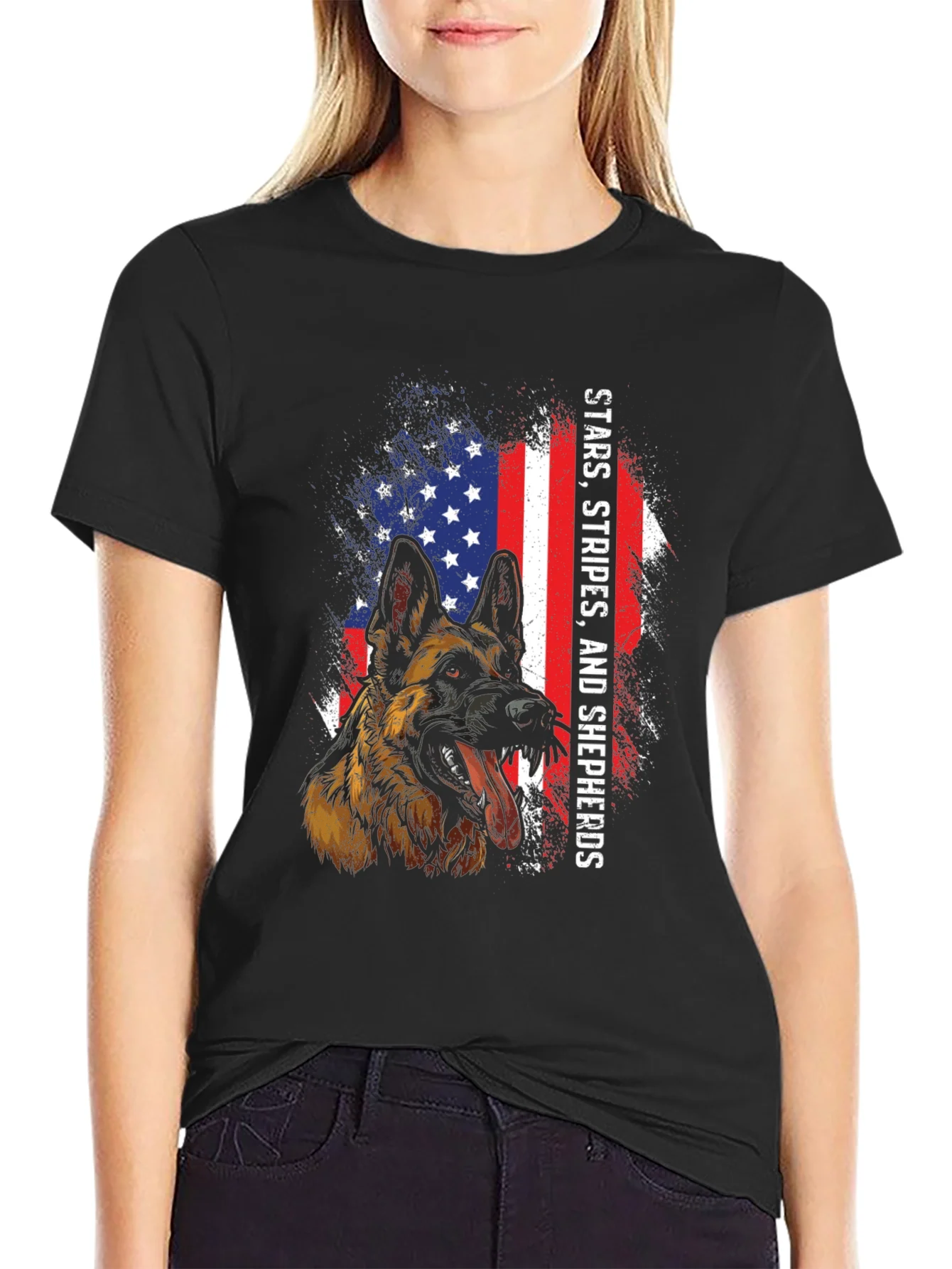 Rebbecca Stars Stripes and Shepherds T-Shirt