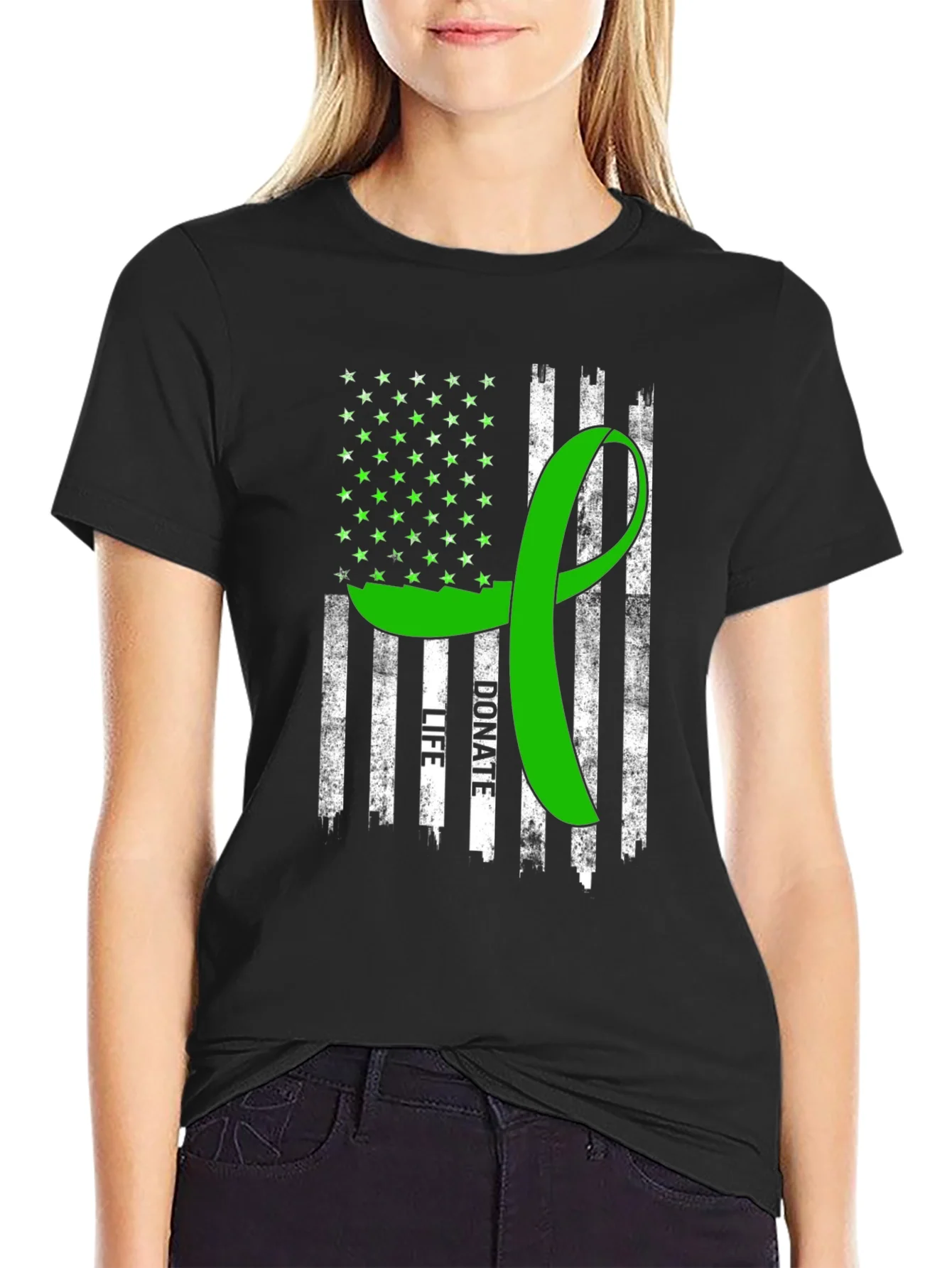 Rebbecca Donate Life American Flag T-Shirt