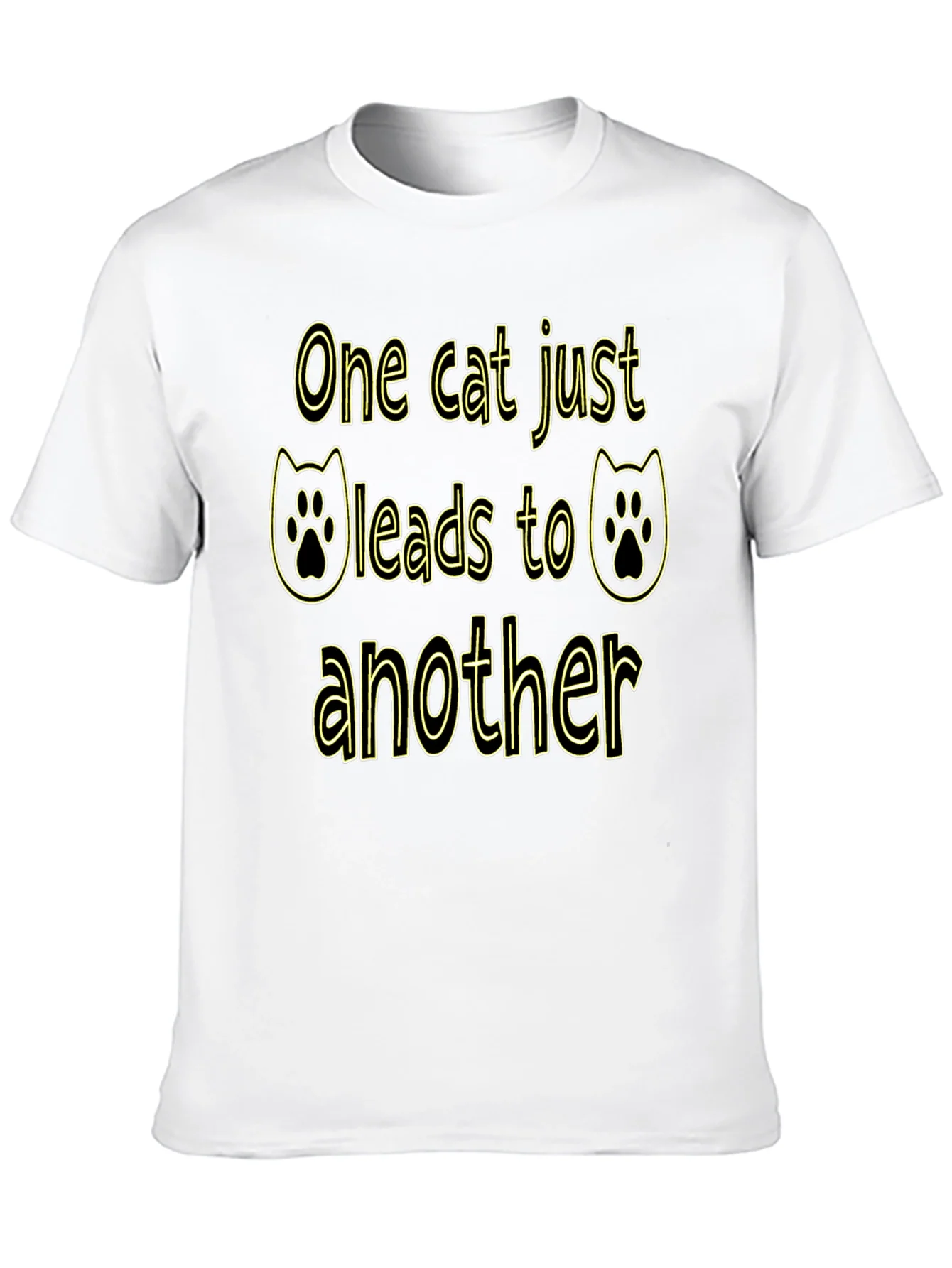 Camiseta Negra Divertida con Dise?o de Gatos