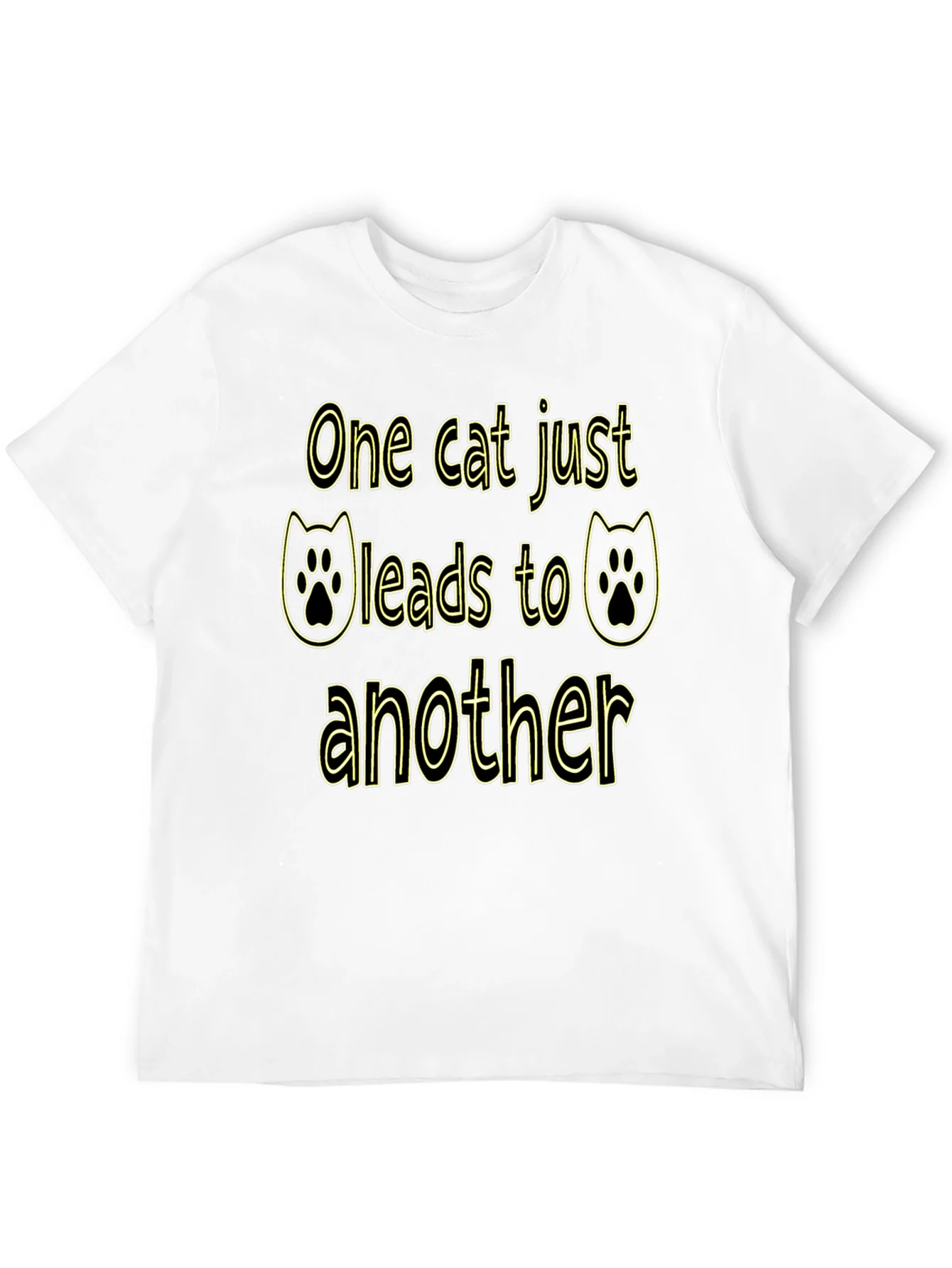 Camiseta Negra Divertida con Dise?o de Gatos